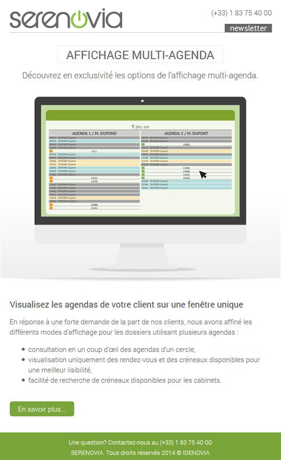 Affichage multi-agenda - Newsletter 09-10-14