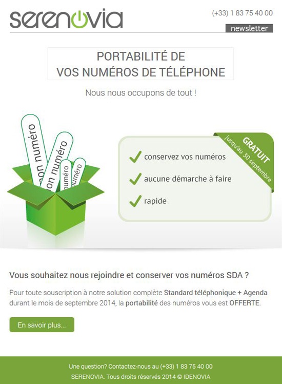 Portabilite des numéros SDA - Newsletter 18-09-14