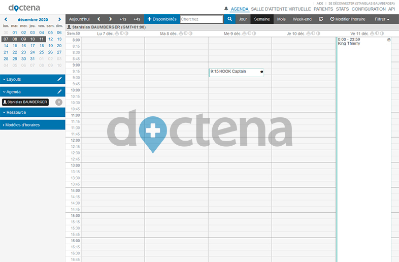 Serenovia - Intégration de l'agenda Doctena