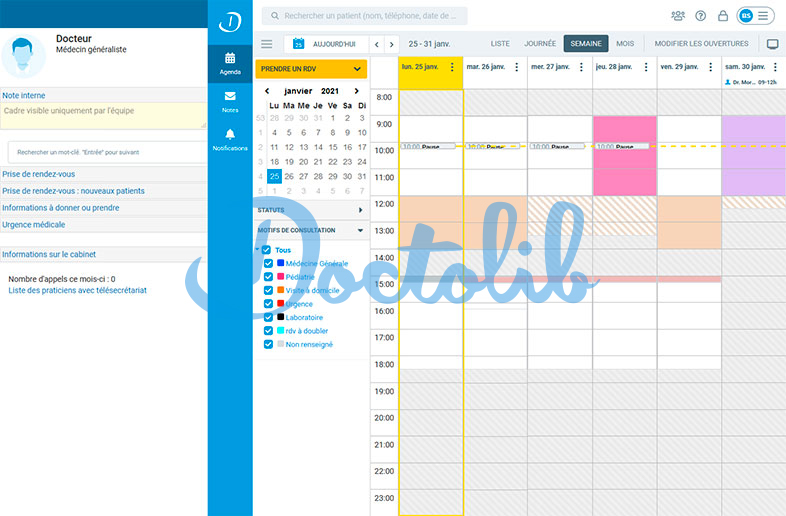 Serenovia - Intégration de l'agenda Doctolib