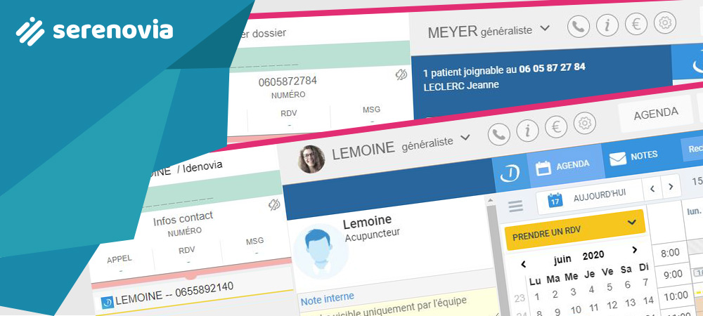 Serenovia / Doctolib : affichage de l’agenda et levée de fiche patient (CTI)