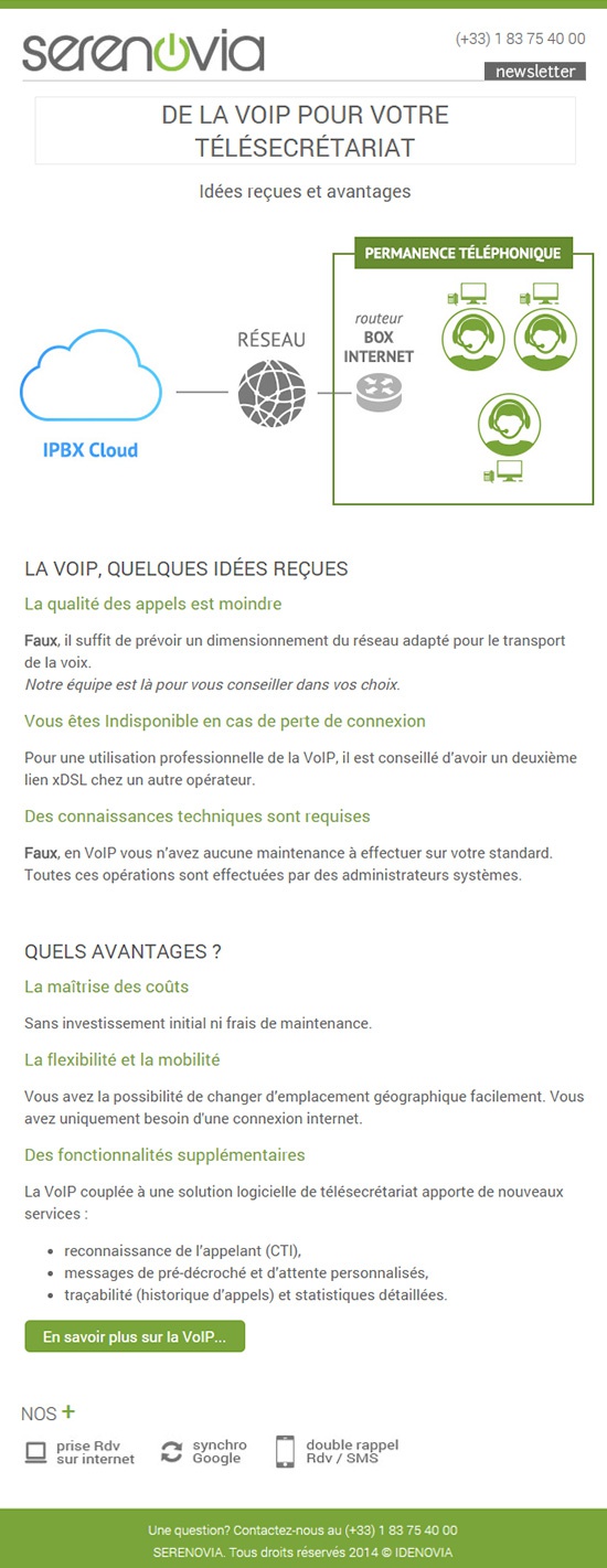 De la VoIP pour votre télésecrétariat - Newsletter